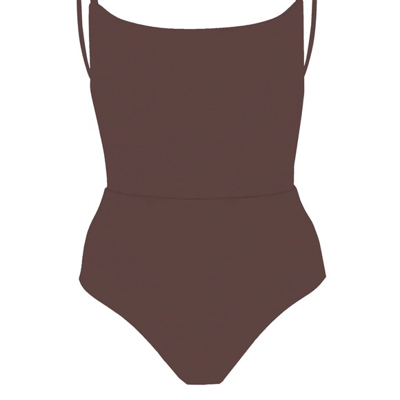 ANEMOS SQUARE NECK OPEN BACK ONE-PIECE - Moka- L - Picture 1 of 7